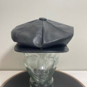 Daddy Max Lambskin Leather Newsboy Cap Small Gatsby Baker Boy Hat